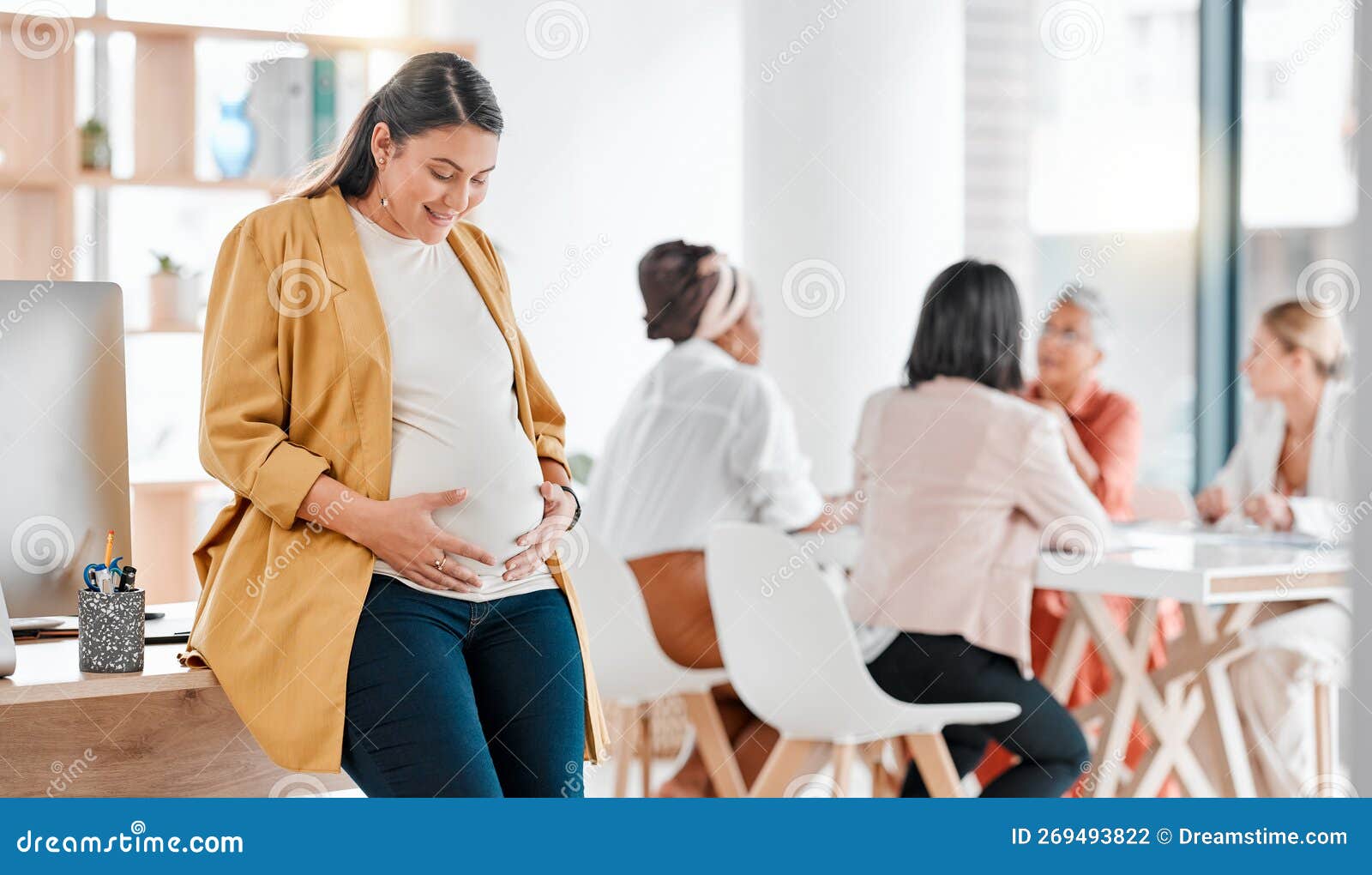 Stomach, Pregnant and Business Woman in Office Workplace Feeling Love,  Happy and Hope for Baby. Pregnancy, Maternity and Stock Photo - Image of  belly, hope: 269493822