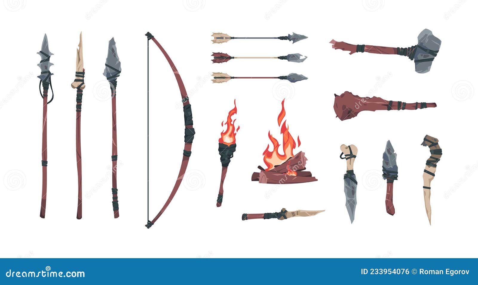 Magic cartoon axes hatchets spears and lances Vector Image