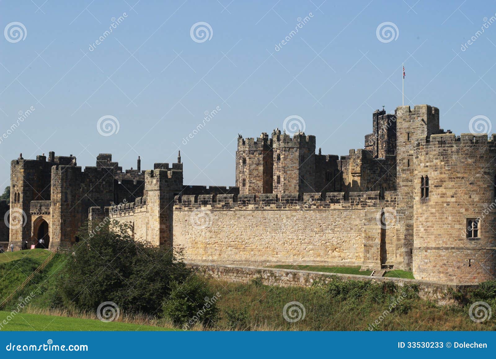 Stone alnwick castle stock image. Image of medieval, architecture