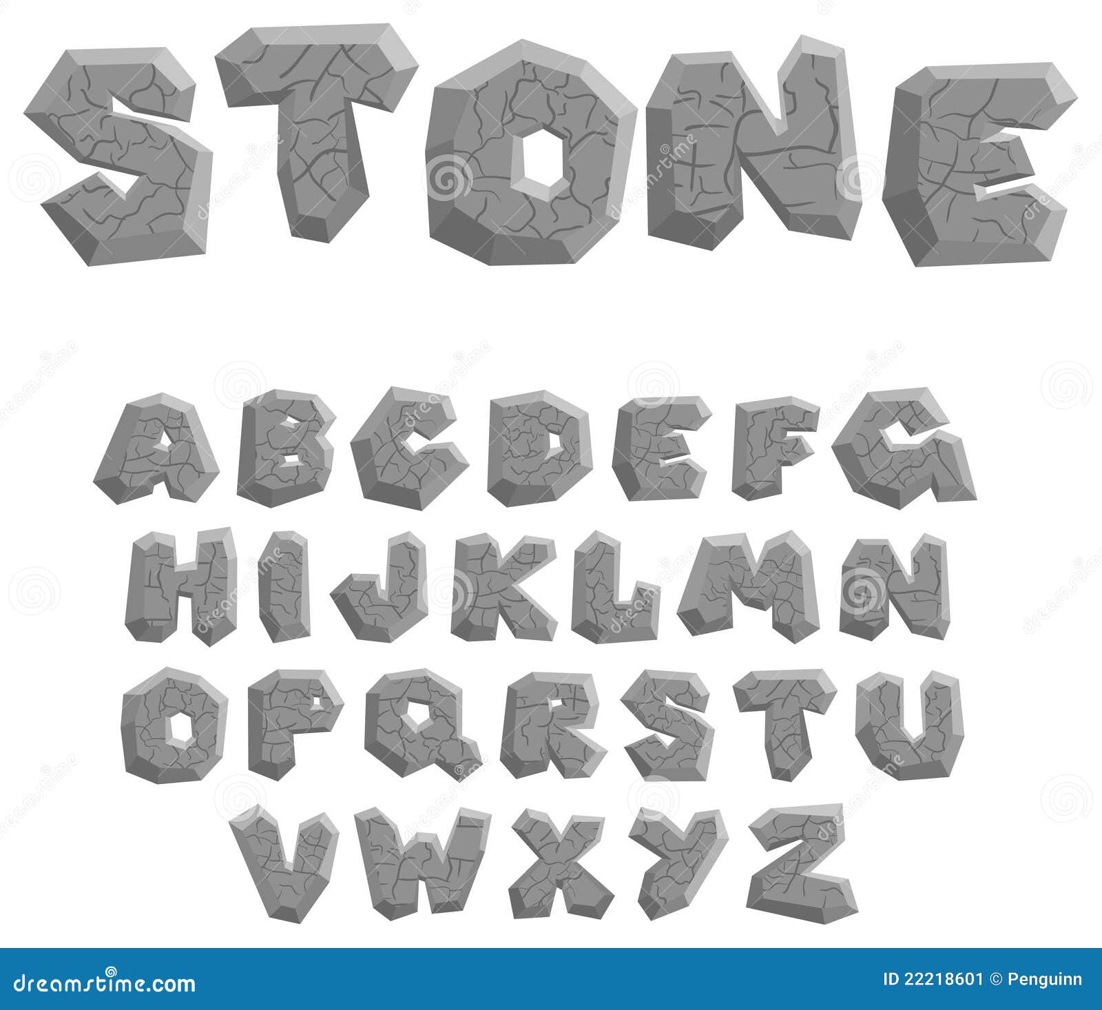Stone alphabet stock vector. Illustration of primitive 22218601