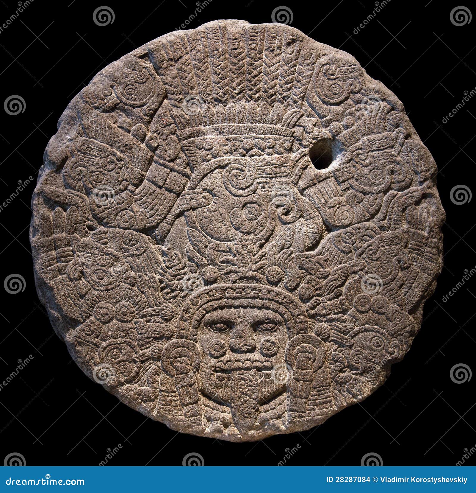 Stone Altar Disk To Tlaltecuhtli Stock Photo - Image of sculpture ...