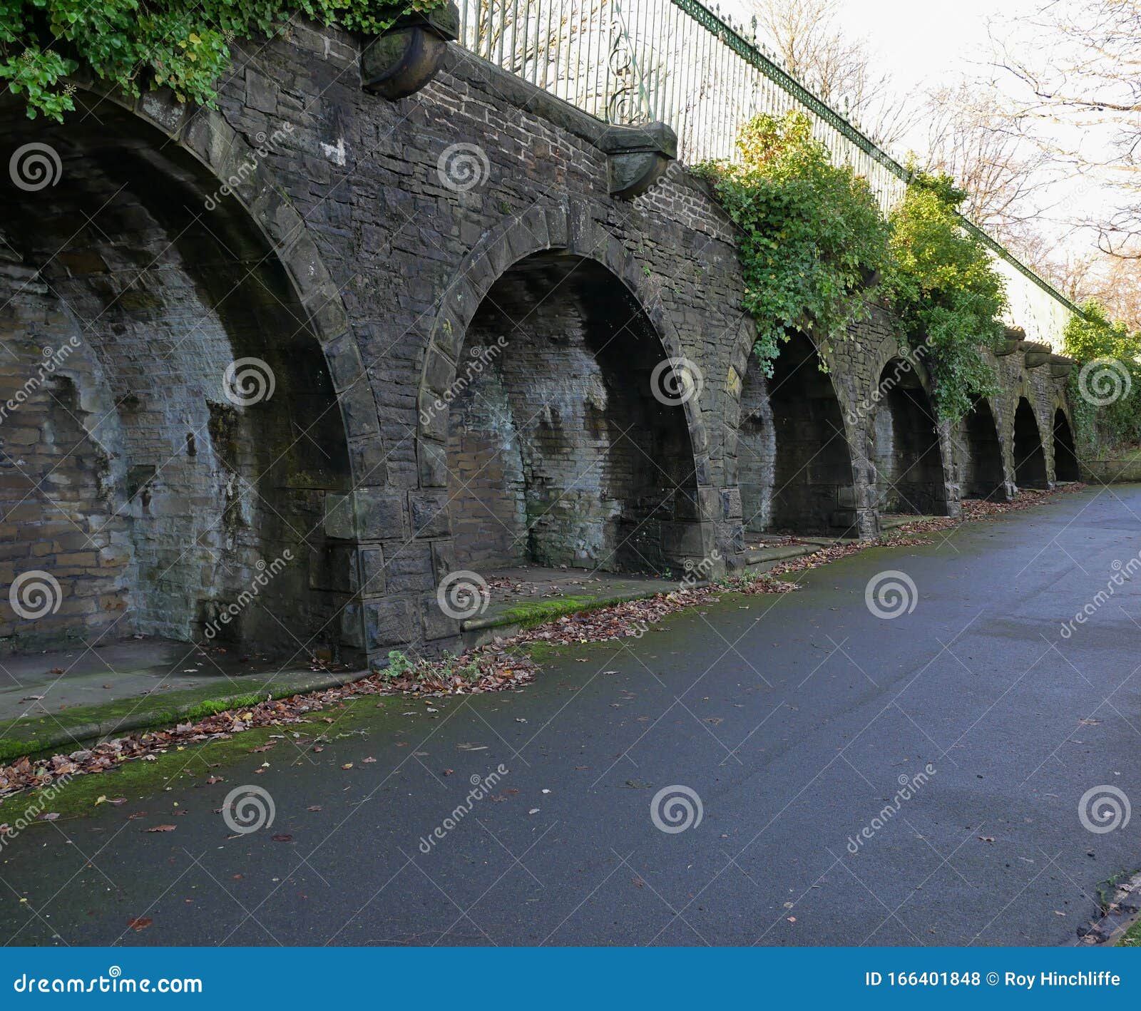 Stone Arches Built for Seating in Beaumont Park Huddersfield Editorial