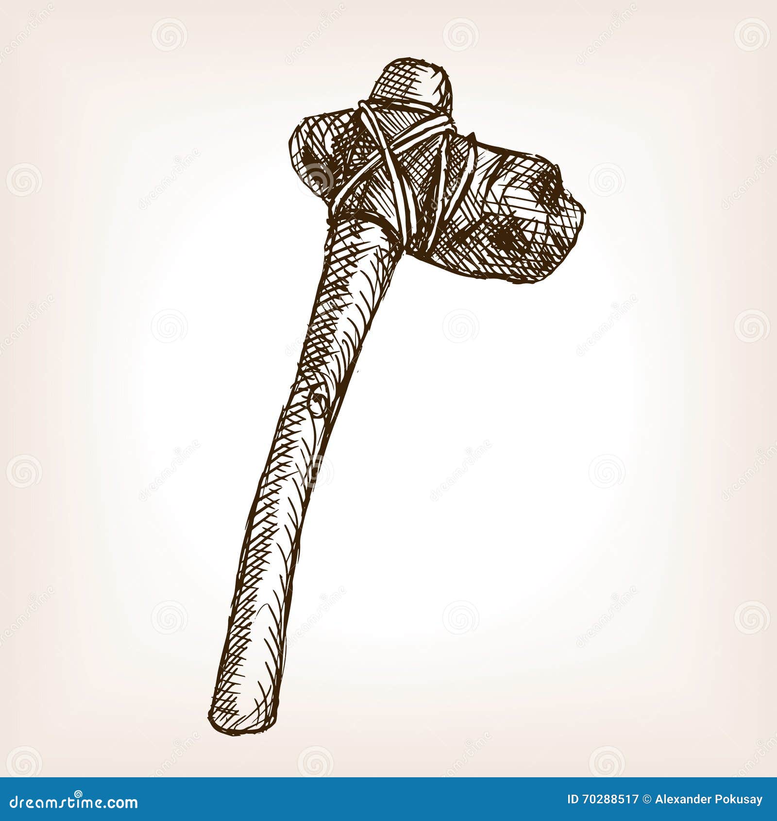 Stone Axe Sketch Style Vector Illustration Stock Vector Image 70288517