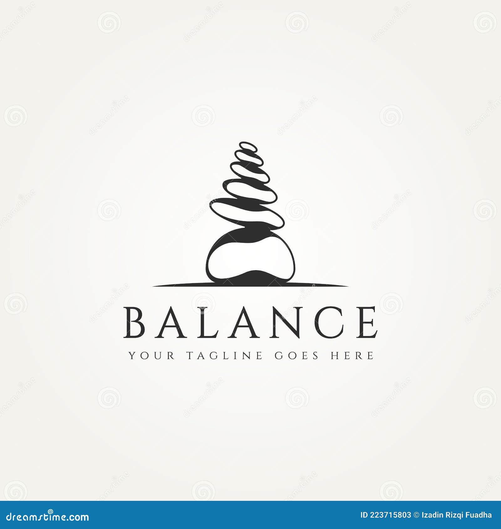Stone Balance Minimalist Classic Logo Illustration Stock Vector ...