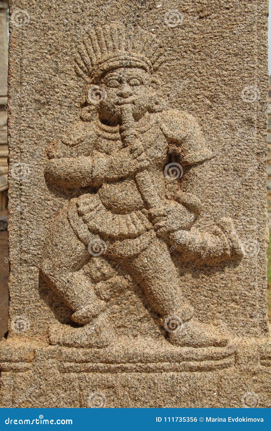 stone bas-reliefs on the walls the achyuta rayas temple about courtesan`s street - sule bazaar in hampi, karnataka, india.