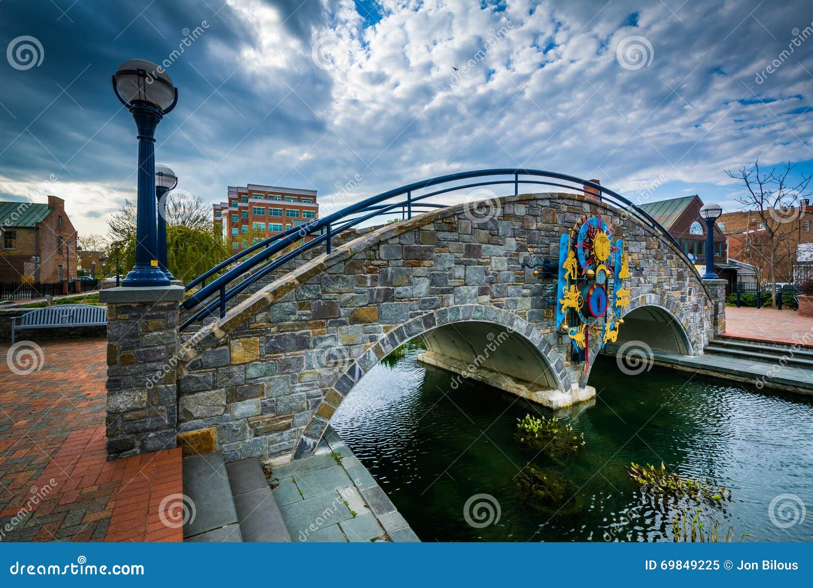 stone bridge over carroll creek, in frederick, maryland.