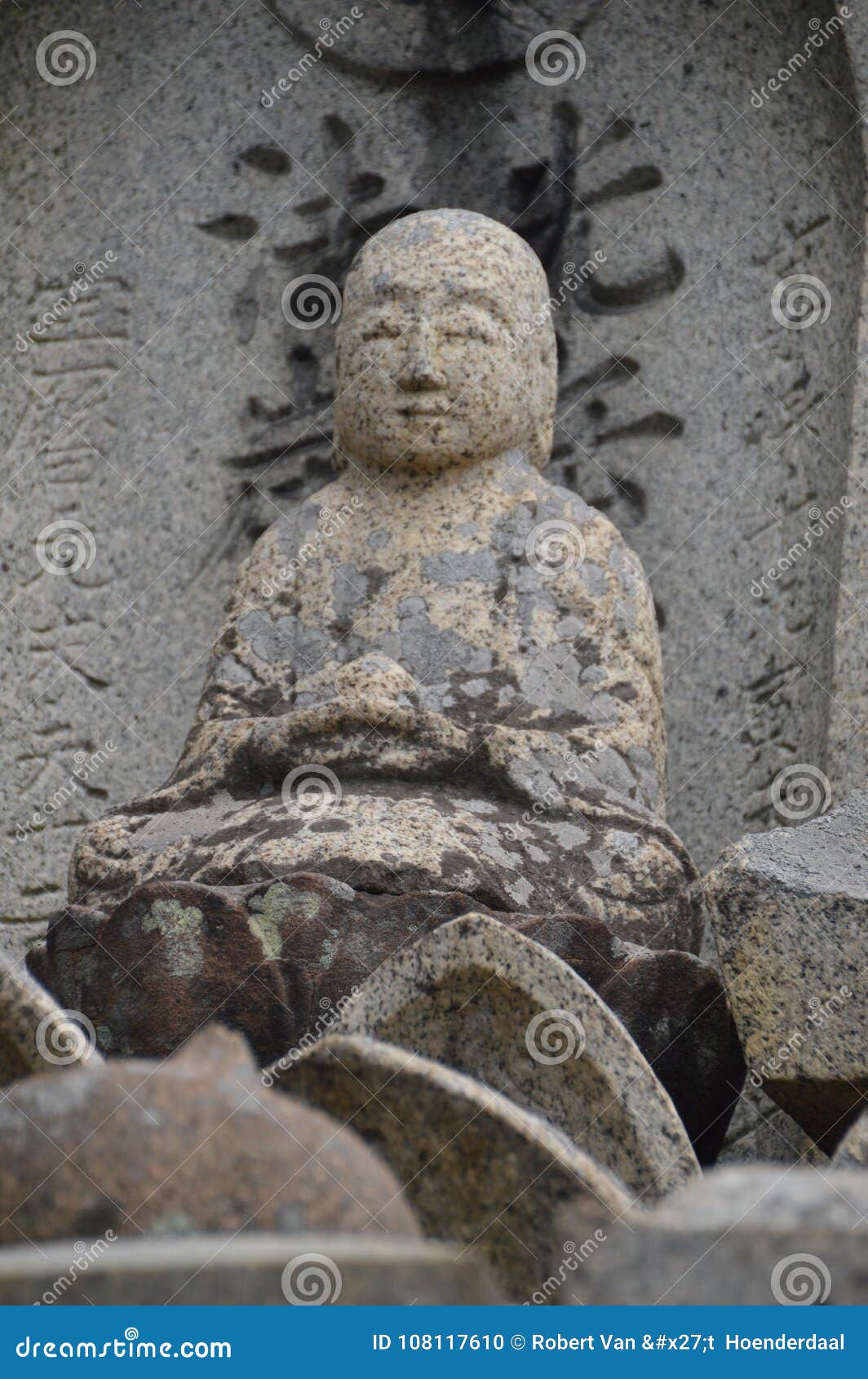 Buddha Statue on a Grave at Onomichi Japan Stock Photo Image of