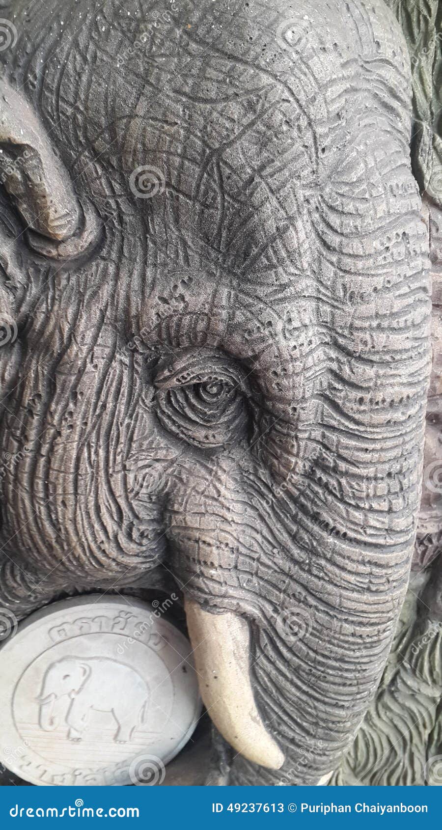 Stone carved elephant stock image. Image of carved, stone 49237613