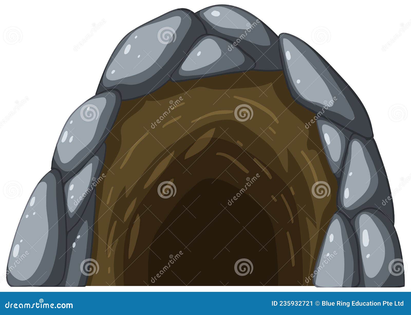 Stone Cave in Cartoon Style Stock Vector - Illustration of stone, style ...