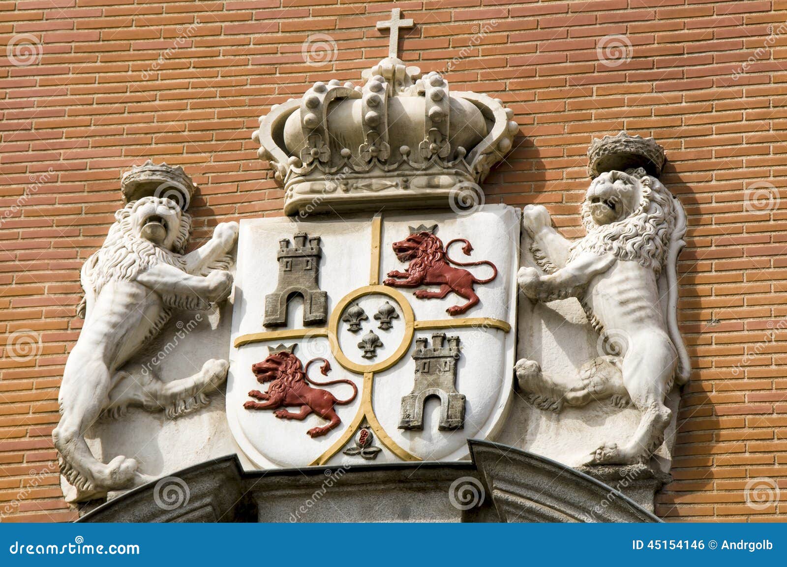 Stone Coat of Arms of Spain. Stock Photo - Image of flag, arms: 45154146