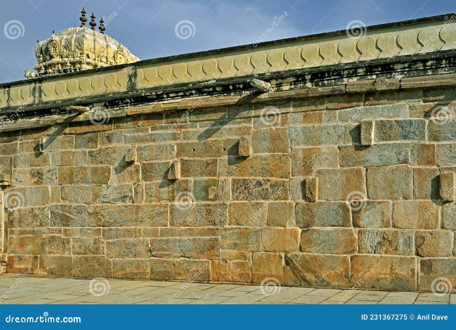 Stone Compound Wall of Ranganathaswamy Temple Stock Image - Image ...