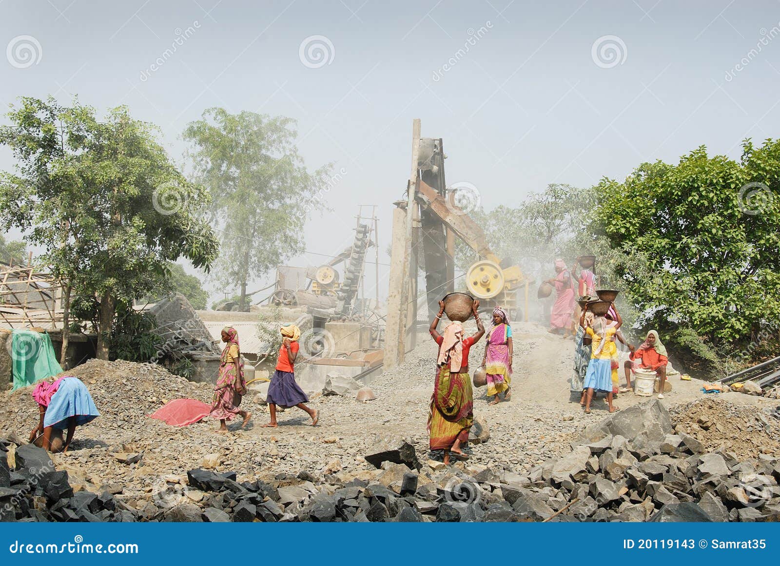 Stone crushers in India editorial stock photo. Image of exploit 20119143