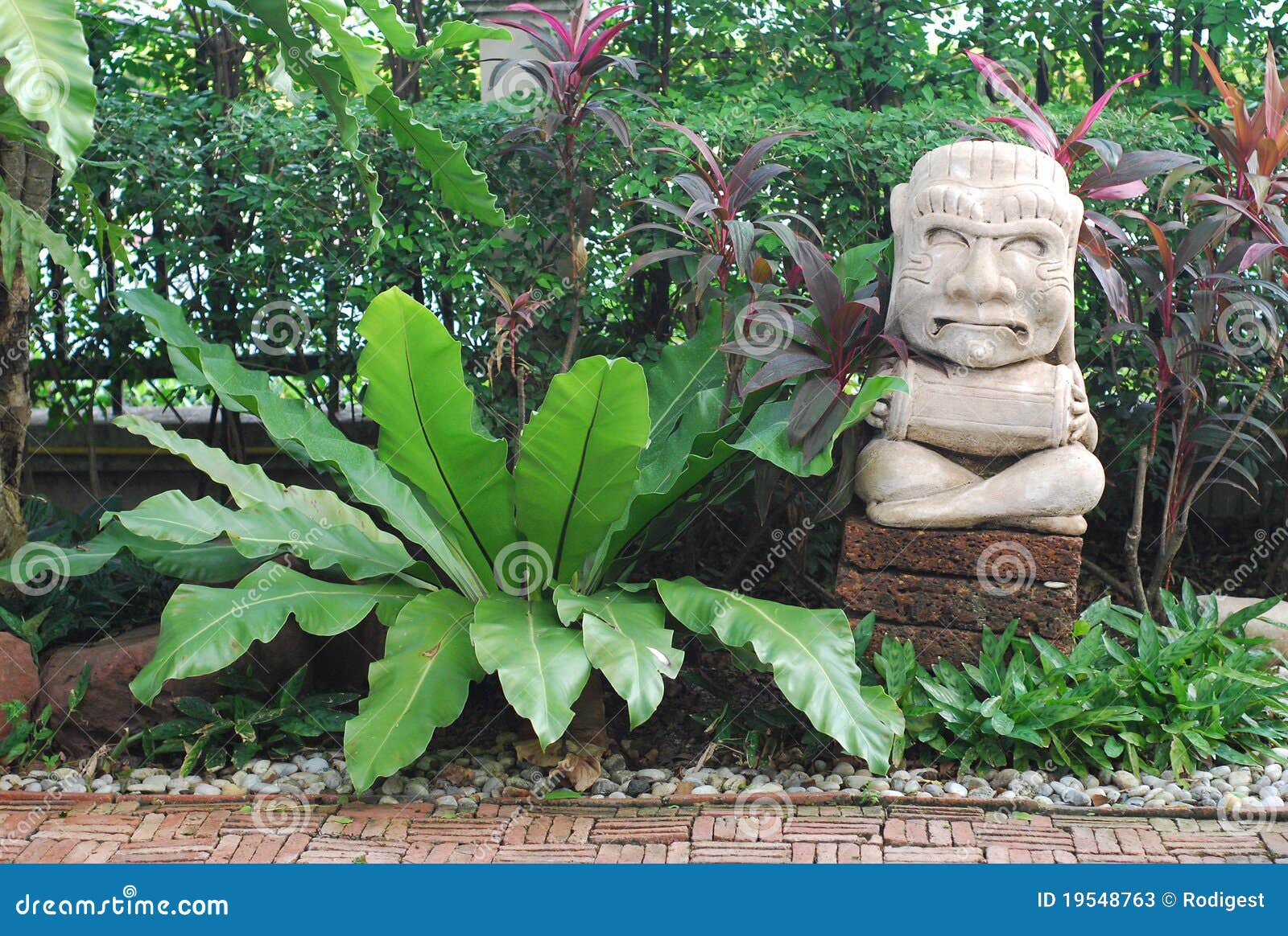 Stone Doll Maya Garden Statue Stock Image Image of mexico, culture