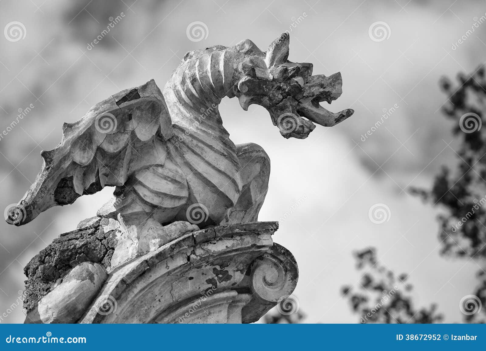 Stone dragon statue stock photo. Image of statue, monster 38672952