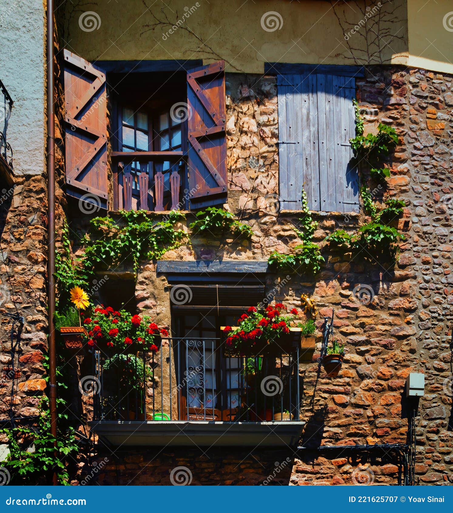 stone facade la pobleta de bellvei spain