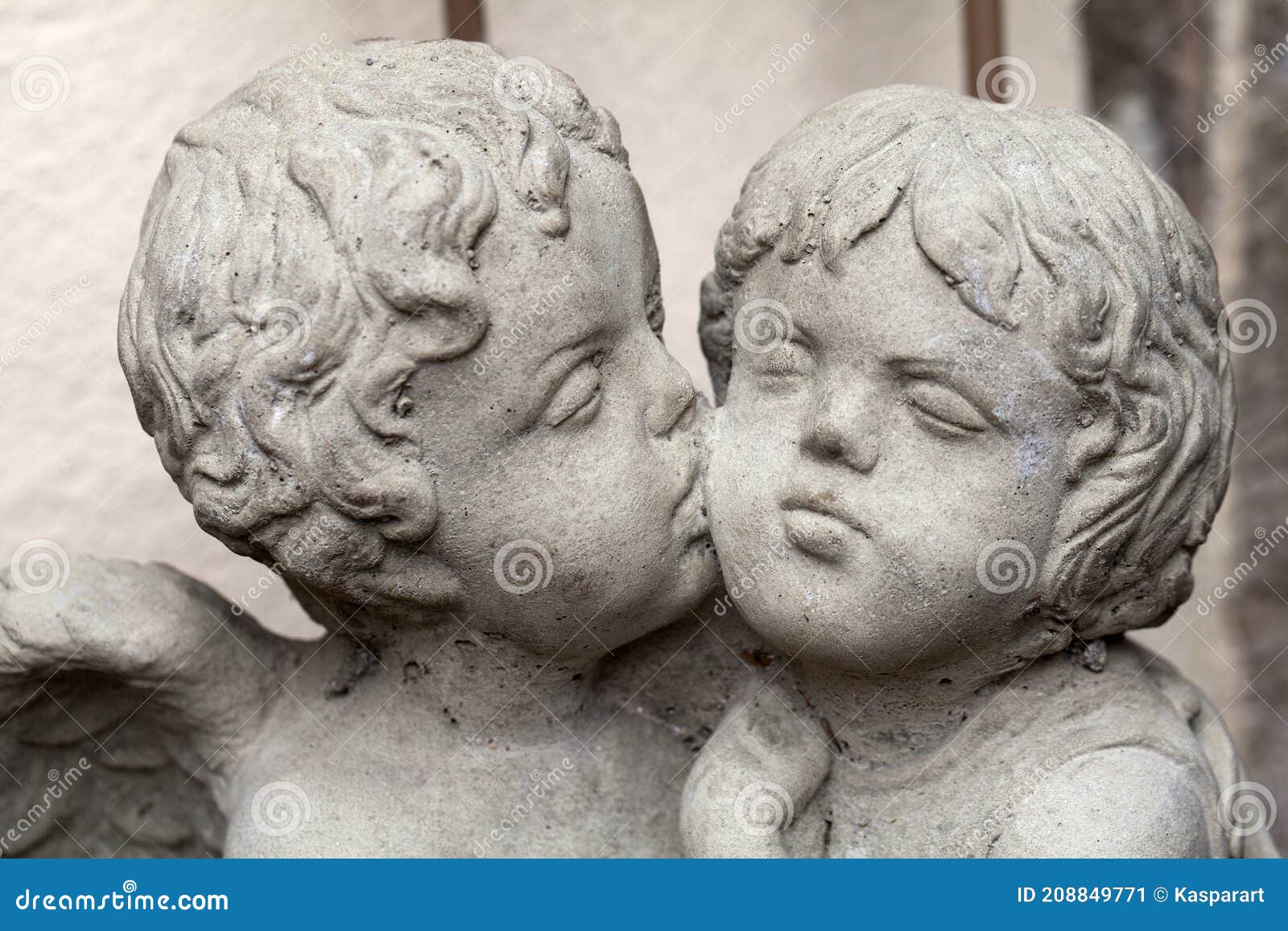 Figurine of Two Angels Kissing Stock Image Image of gypsum, figure