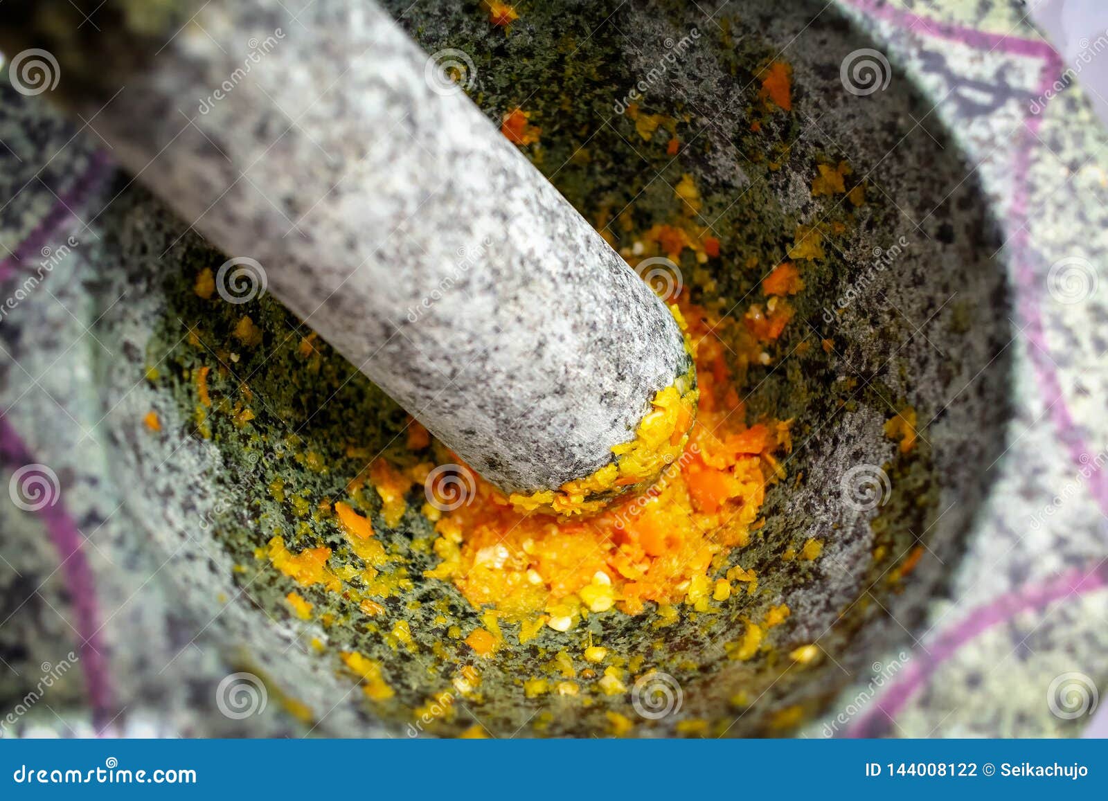 Stone Food Grinder Grinds Raw Ingredients Stock Photo Image of cook