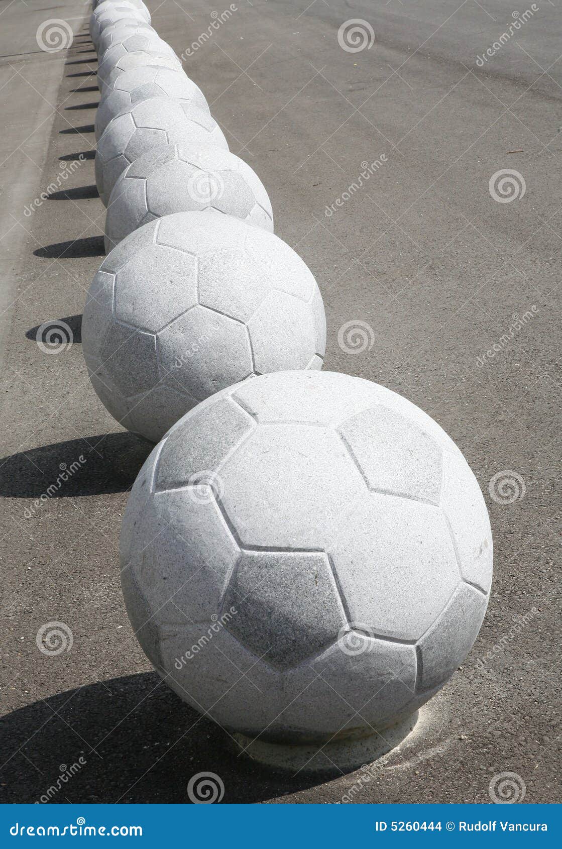 Stone footballs stock photo. Image of architectural, balls 5260444