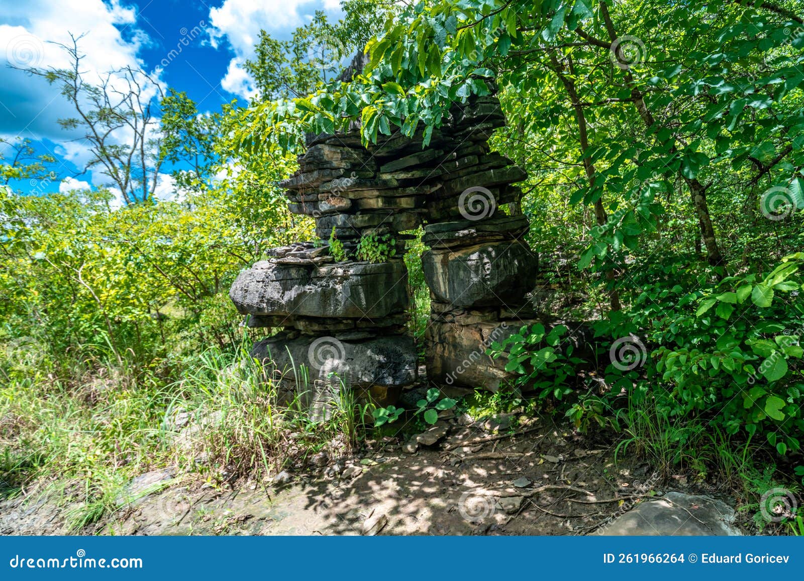 Stone Gate in the Forest of South America Stock Photo Image of gate