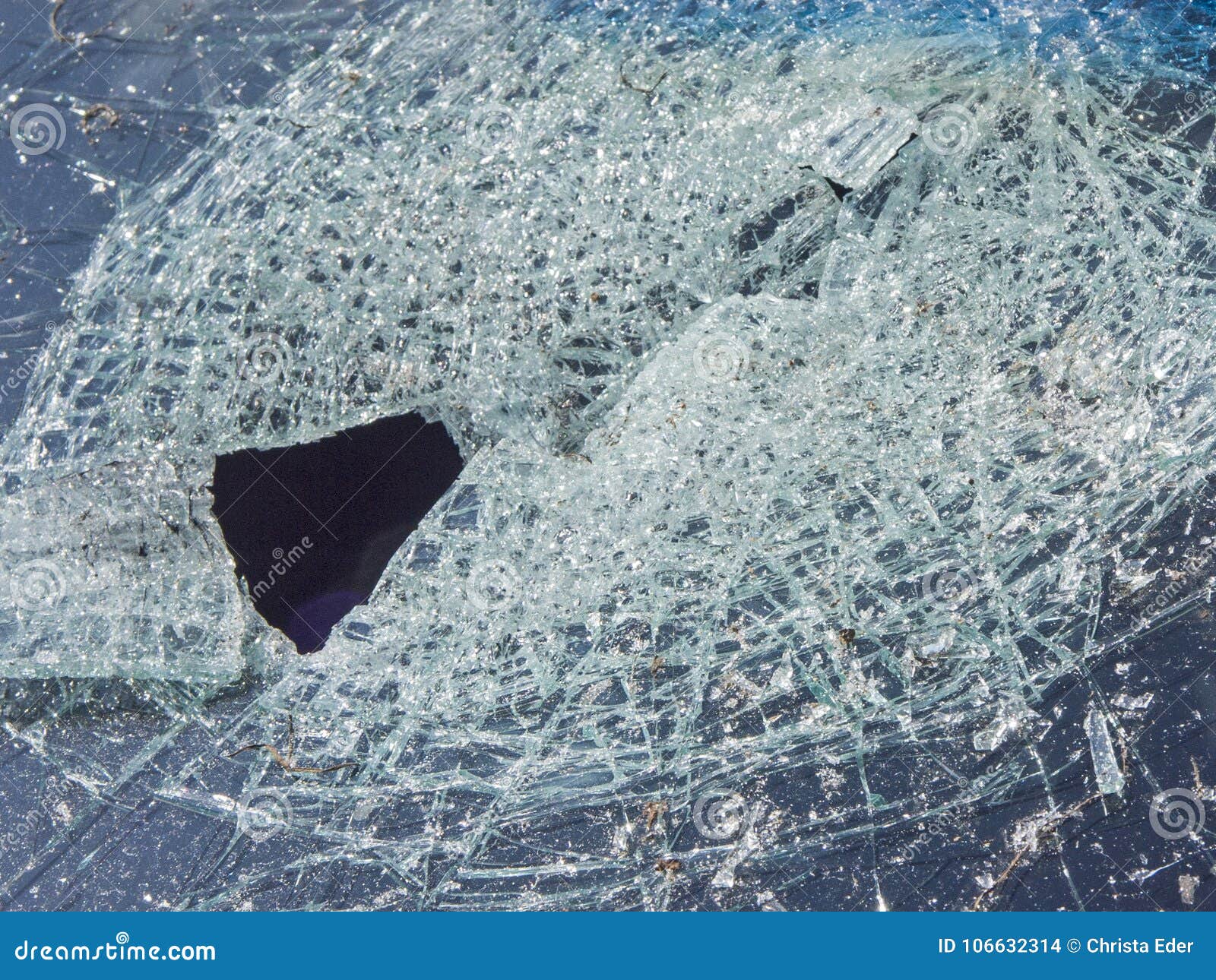 Stone hits of a windshield stock photo. Image of security 106632314