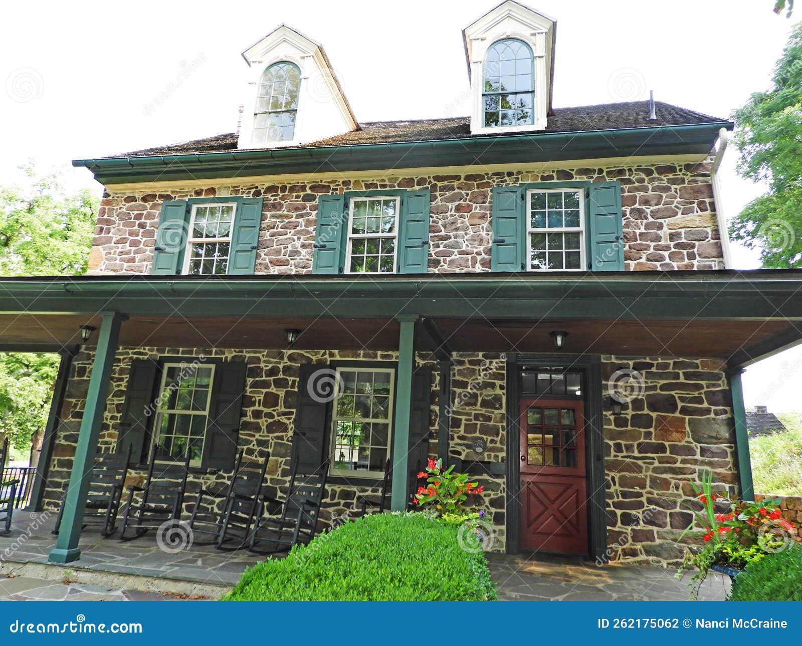 Colonial Era Historic Stone House Poole Narvon PA Stock Photo