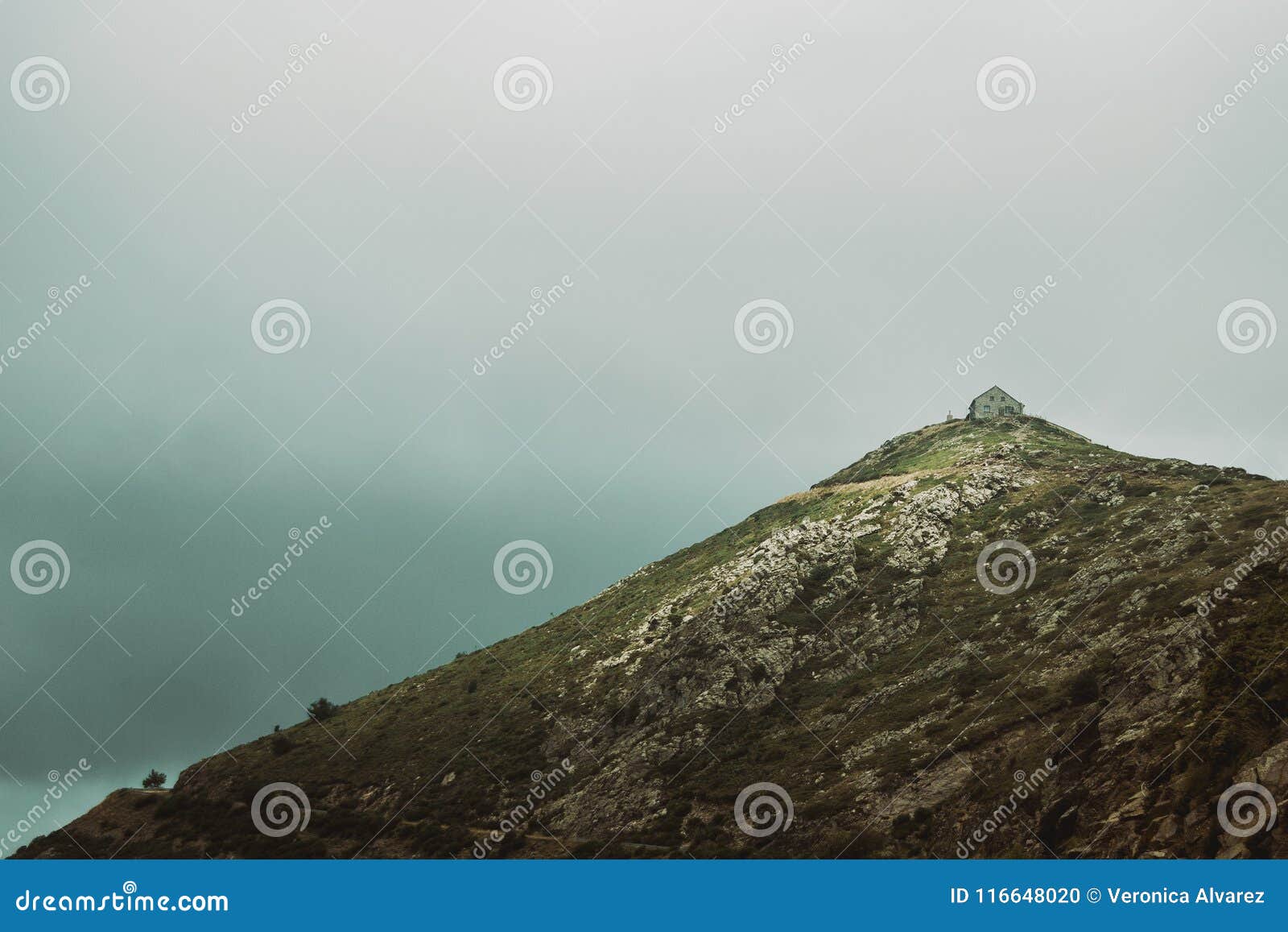Stone House on Top of a Mountain Peak Stock Photo Image of clouds, stone 116648020