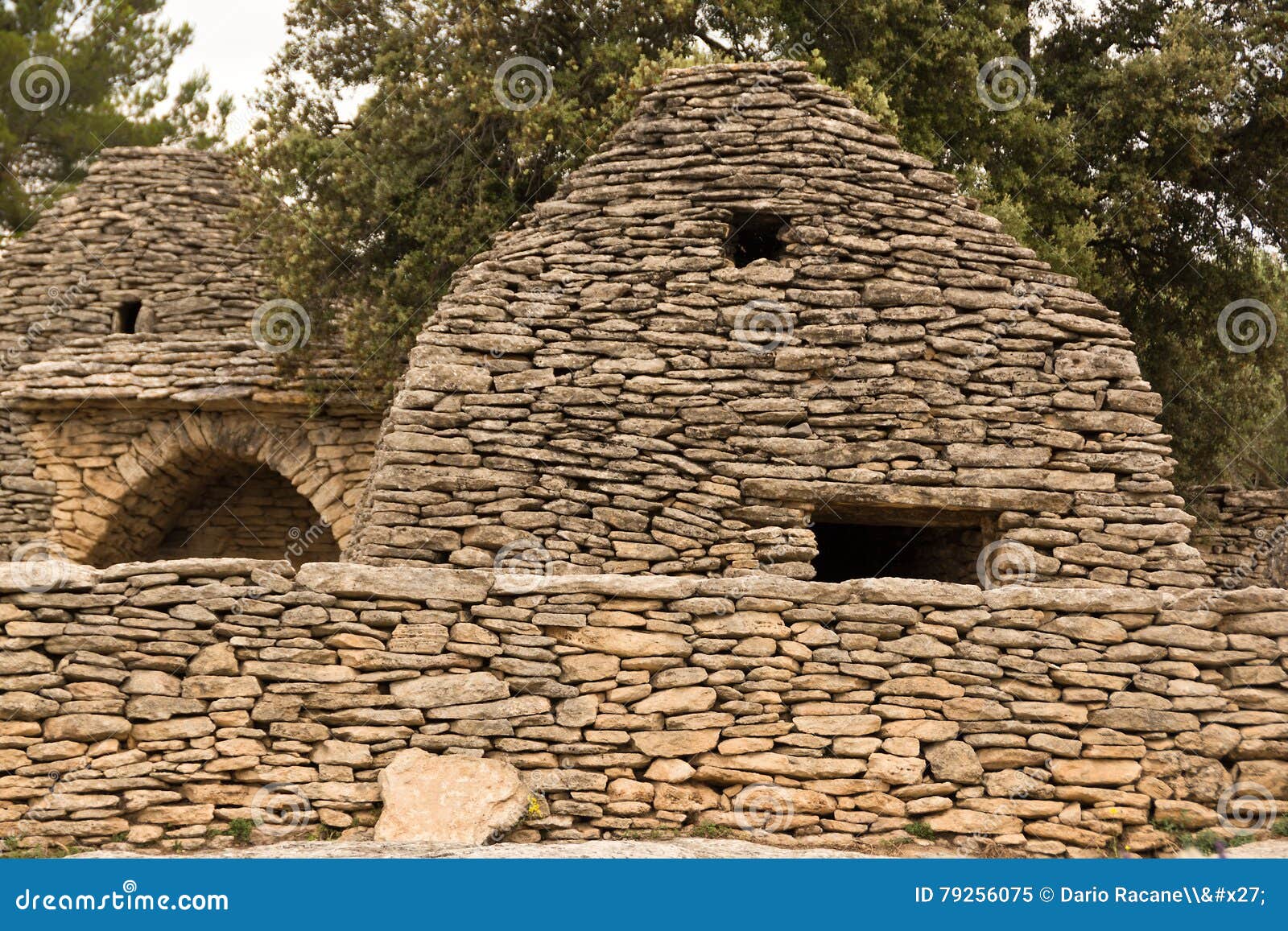 Stone huts in Provence stock image. Image of building - 79256075