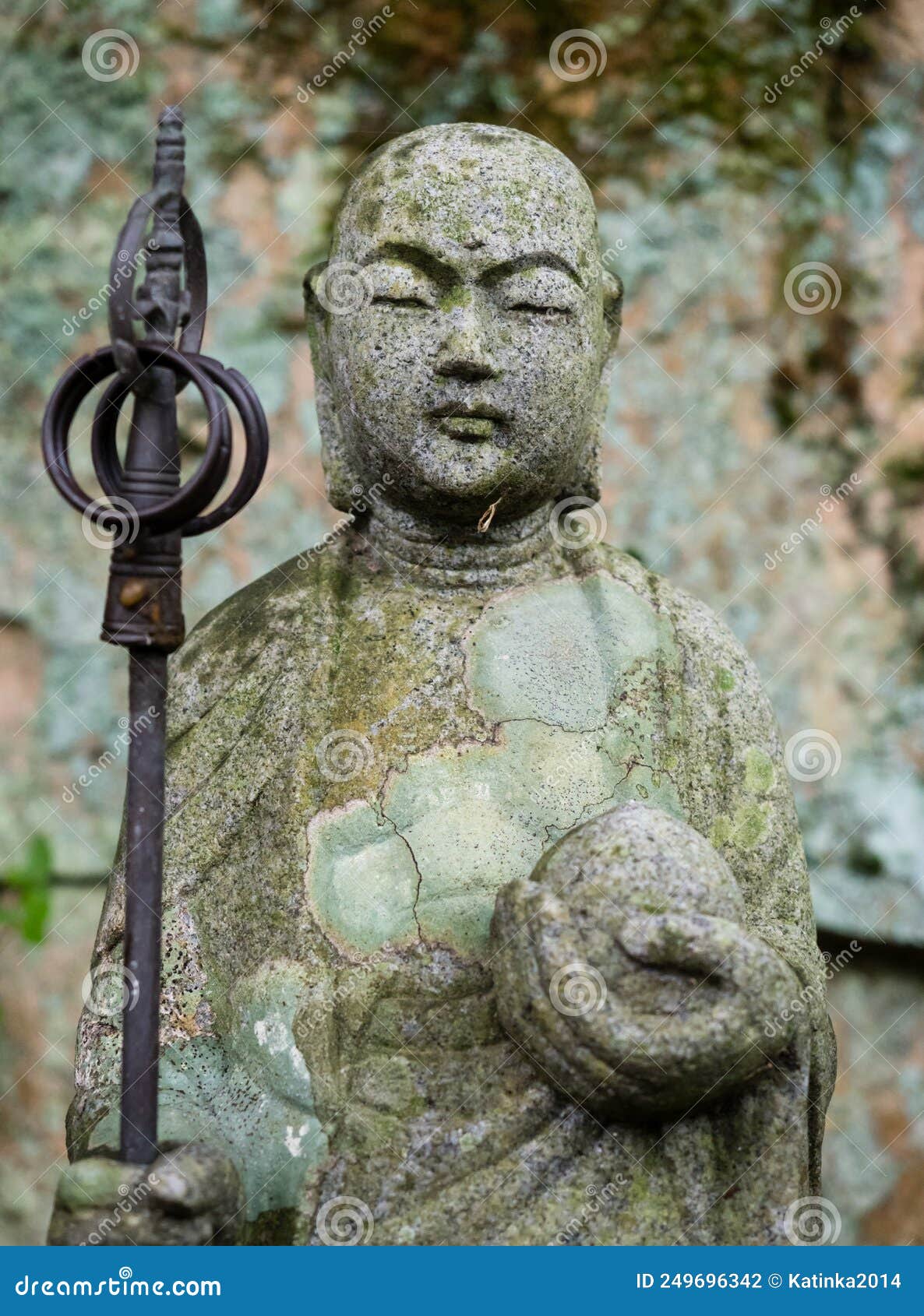 Stone Jizo Statue in the Mountains Stock Photo Image of culture