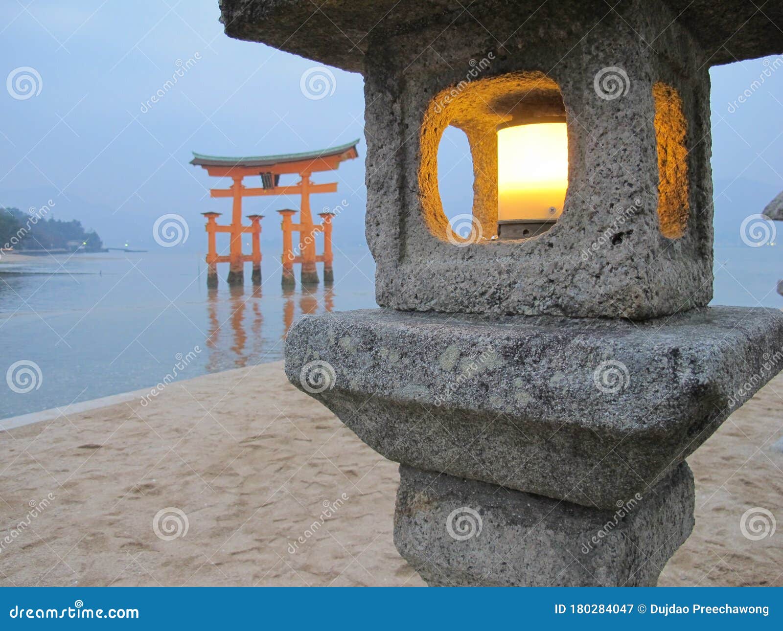 Stone lamps in japan stock image. Image of beautiful 180284047