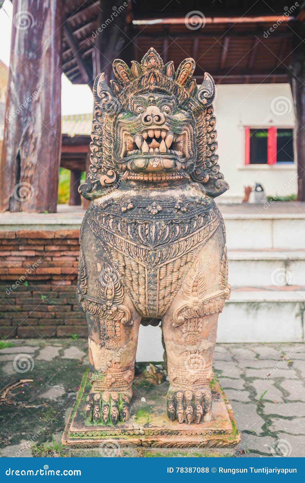 Stone lion statue stock photo. Image of square, deity 78387088