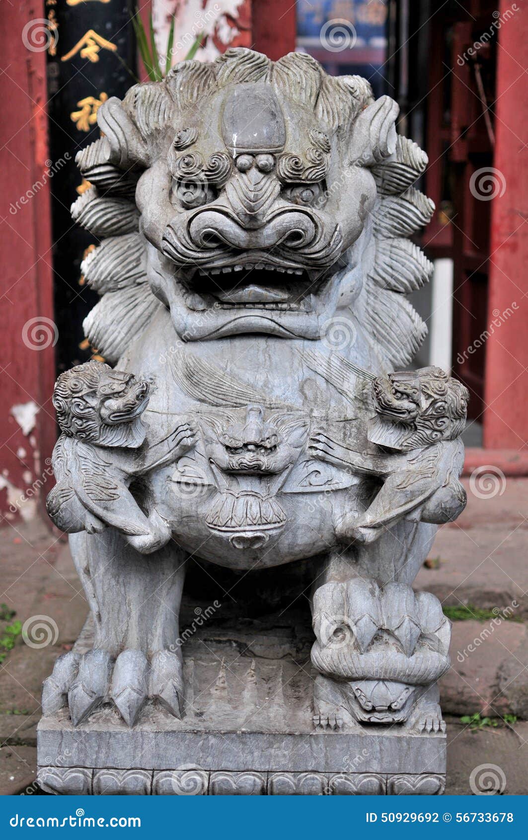 Stone lions stock photo. Image of decorative, asian, history 50929692