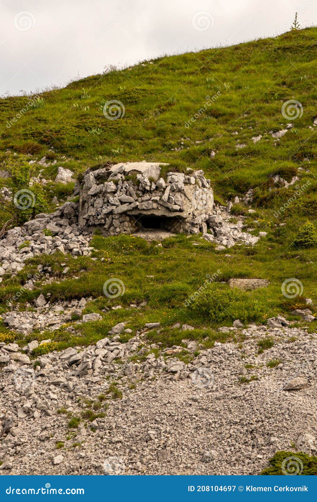 Stone Made Bunker from Side Stock Image - Image of bunker, field: 208104697