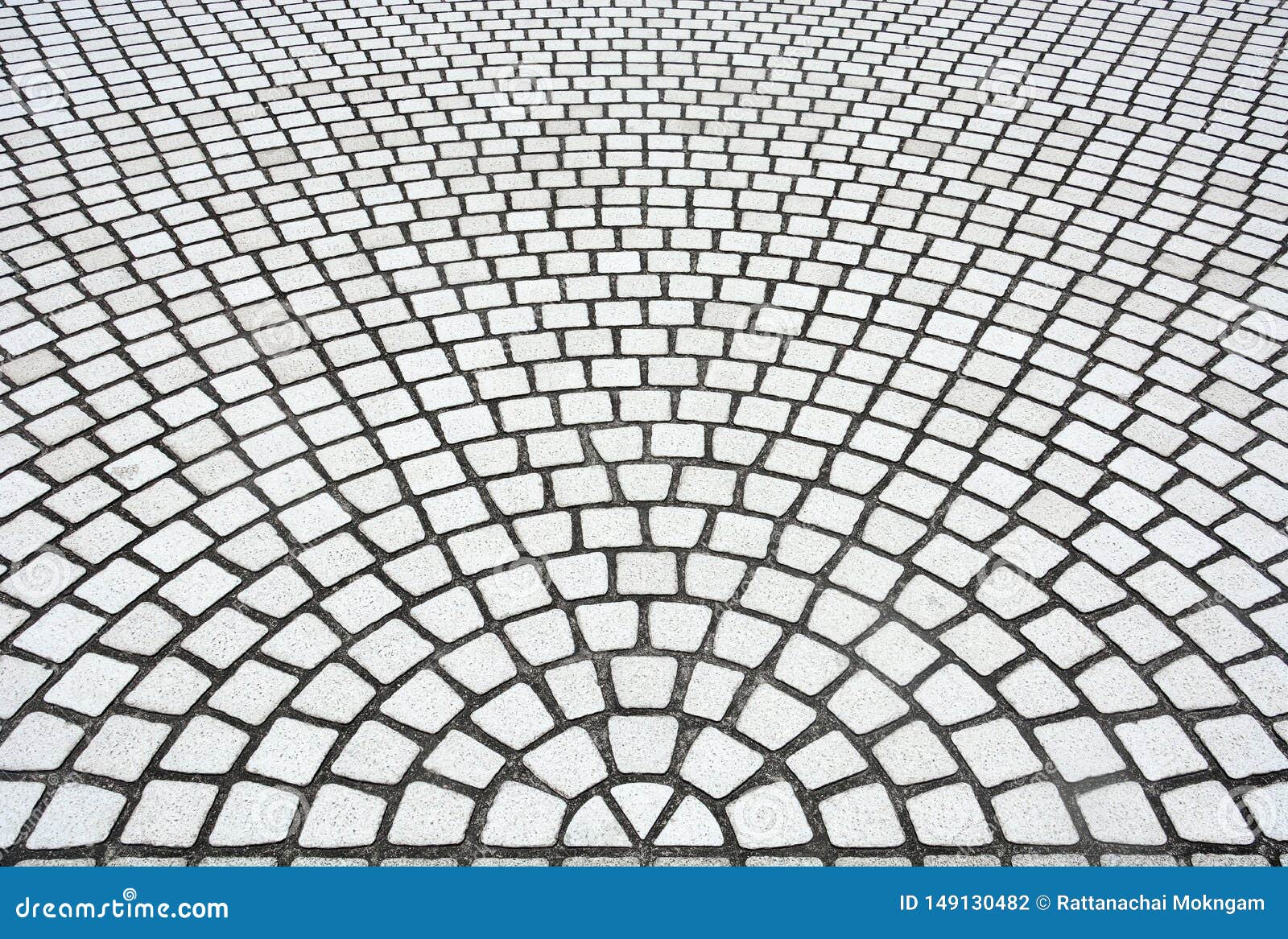 Stone Mosaic Floor Texture, Stone Pavement Flooring in Semicircle