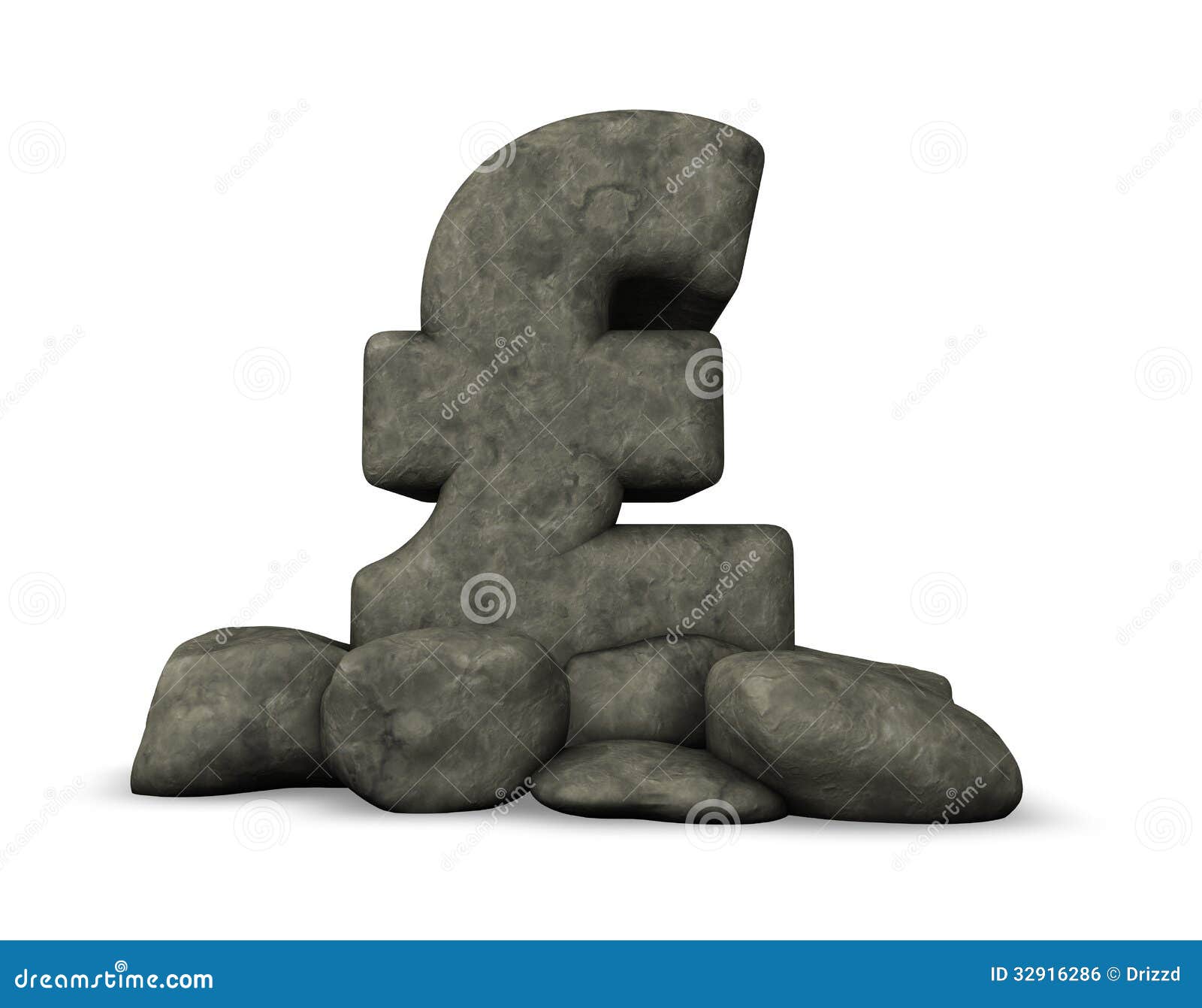 Stone Pound Sterling Symbol Stock Illustration Illustration of