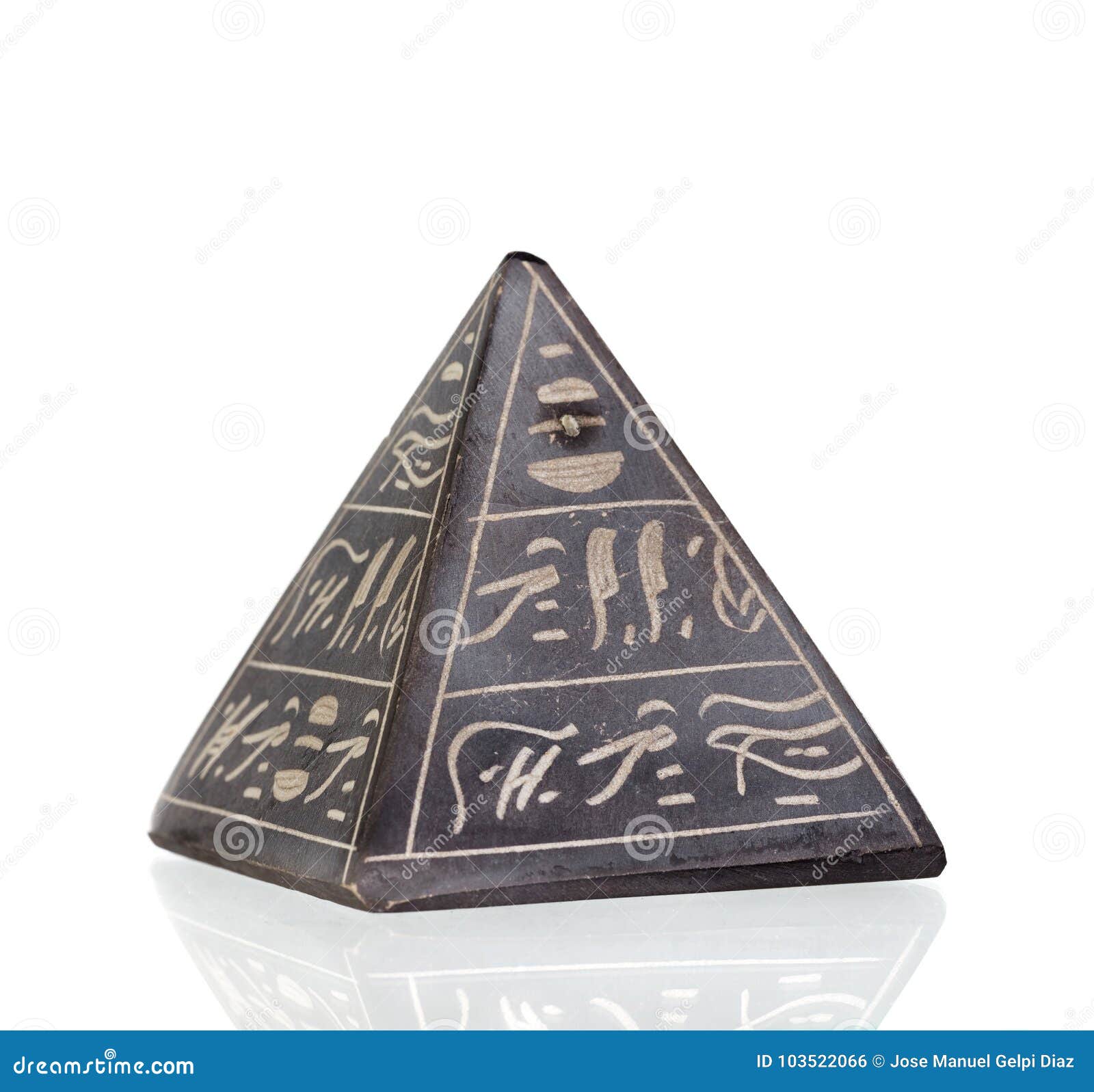 Stone Pyramid with Egyptian Inscriptions Stock Photo - Image of balance ...