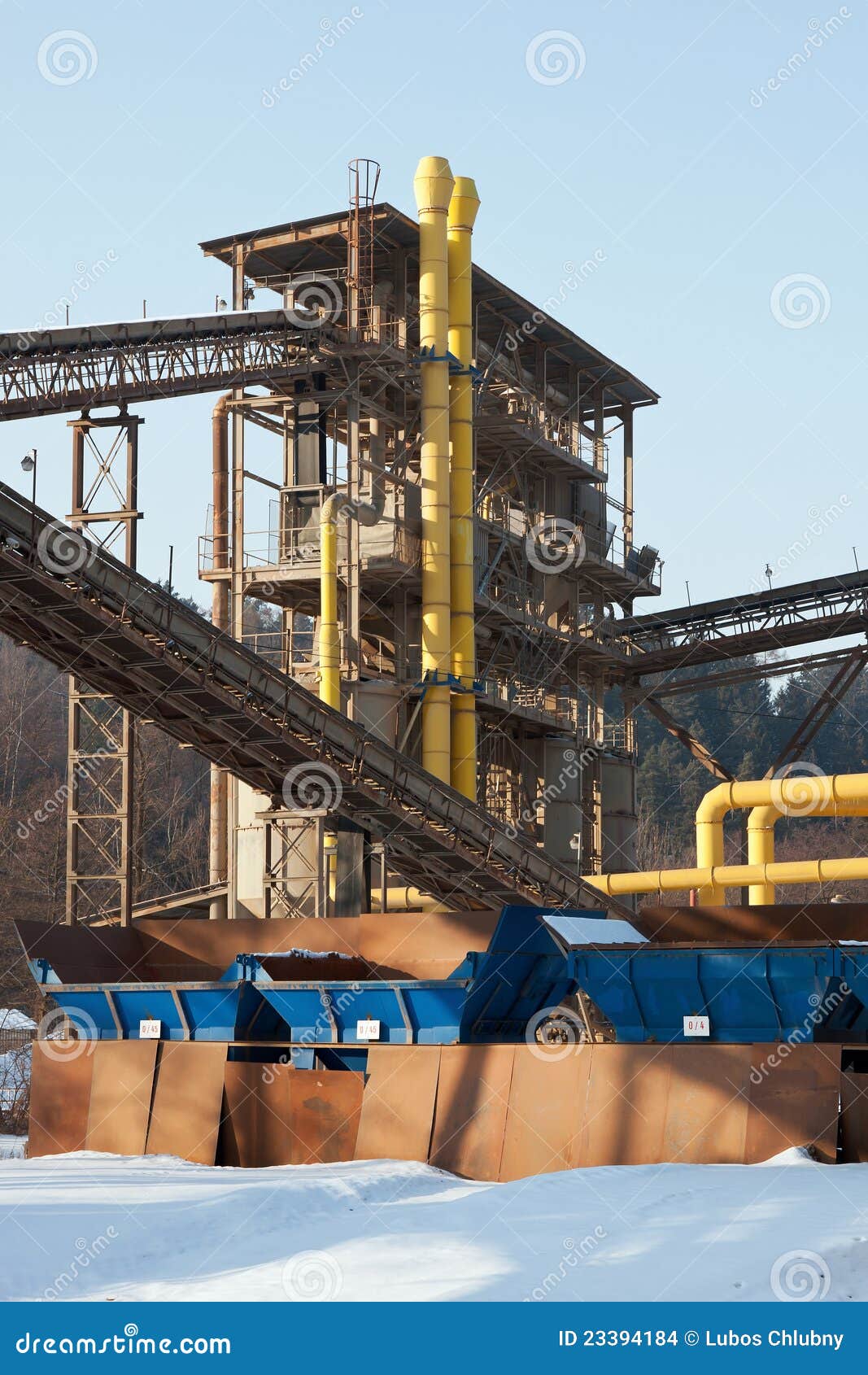 Stone Quarry With Silos, Conveyor Belts Stock Photo Image of mineral