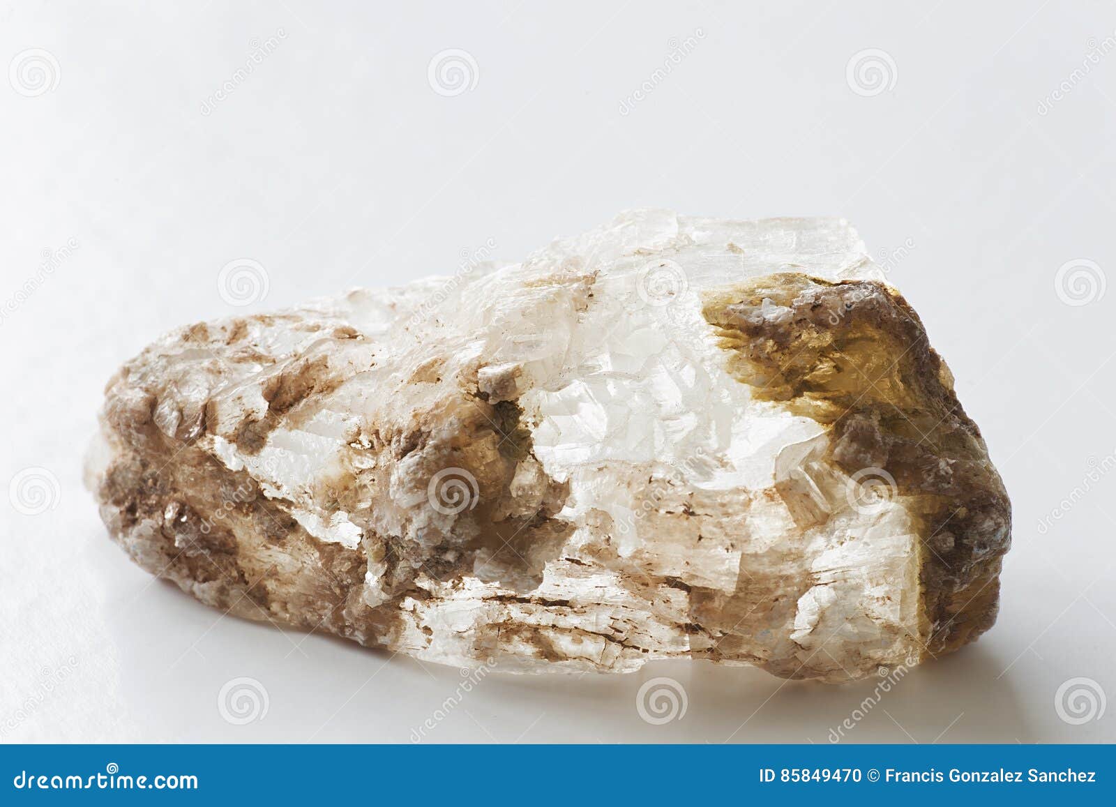 Stone Quartz on White Background. Stock Photo - Image of crystal