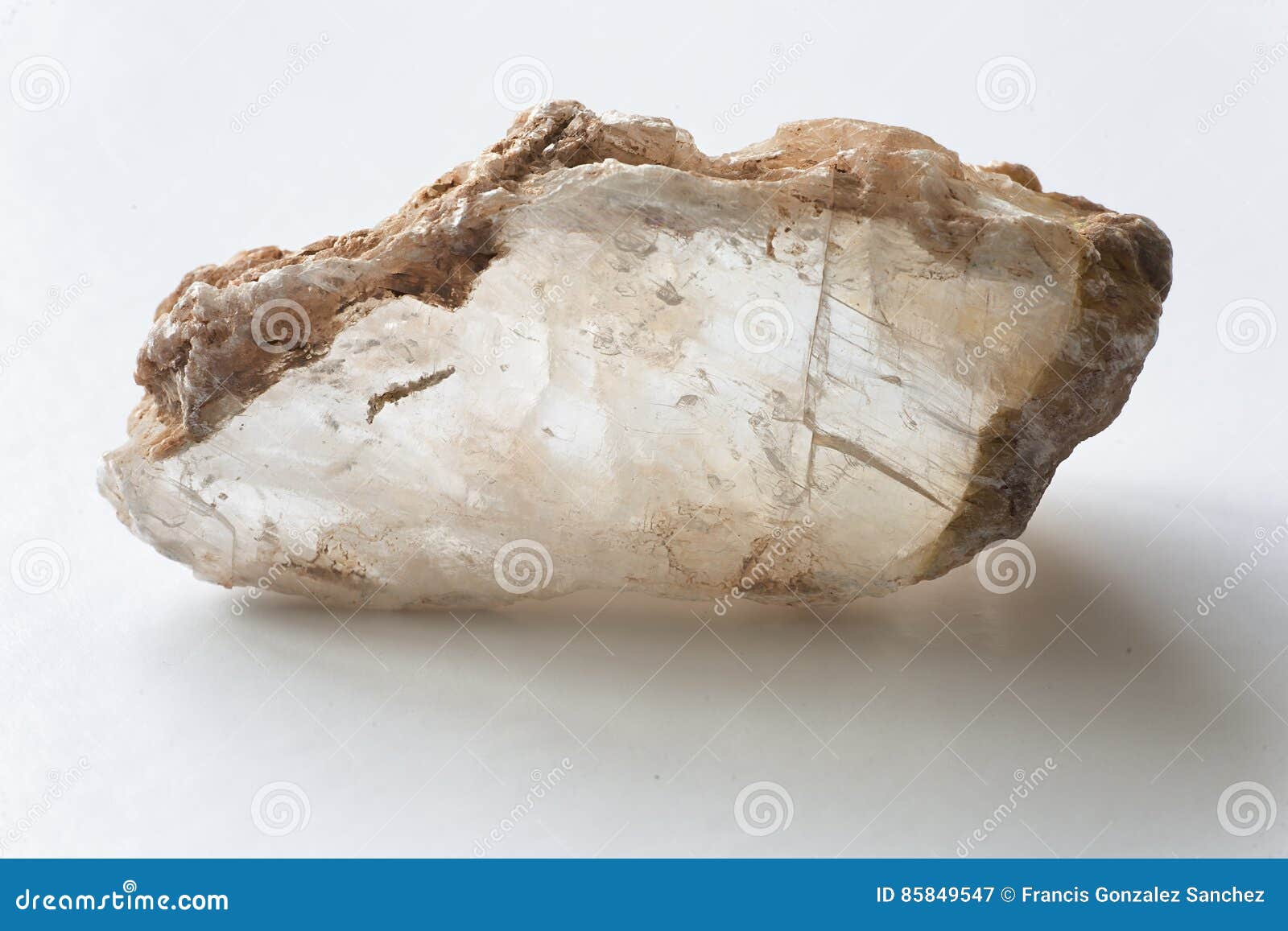 Stone Quartz on White Background. Stock Image - Image of material