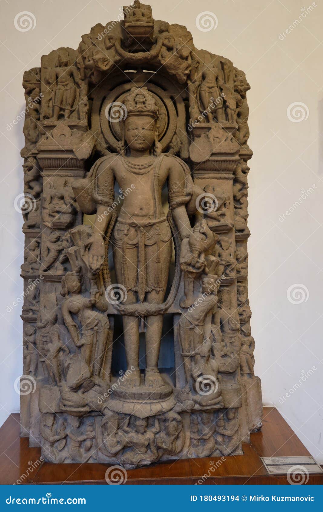 Stone Relief of Hindu God Vishnu in National Museum of India in ...
