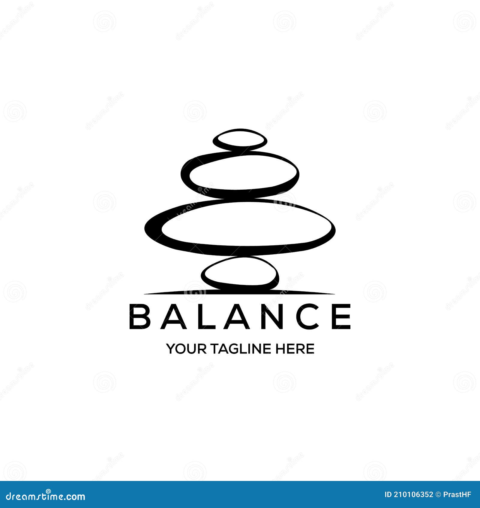 Stone Rock Balancing Logo Spa Wellness Vector Emblem Illustration ...