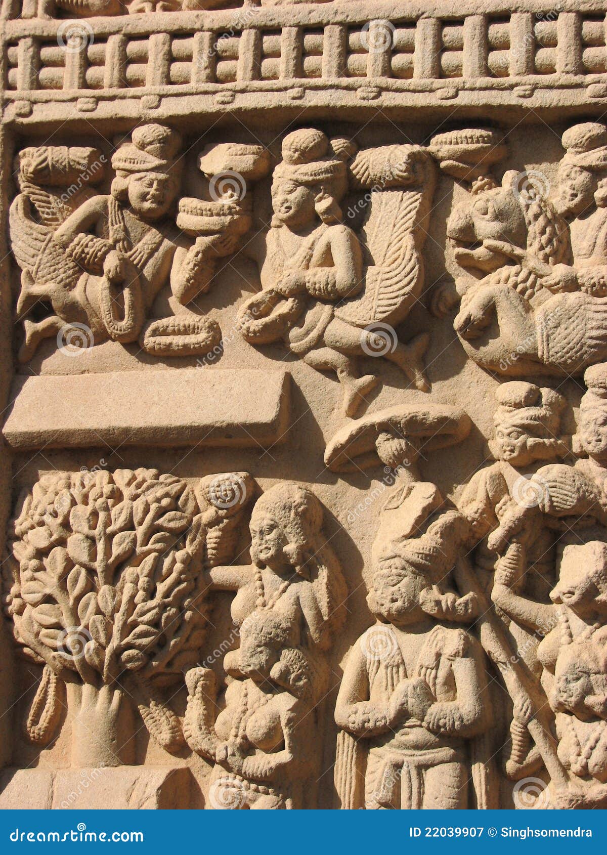 stone sculptures in sanchi, madhya pradesh