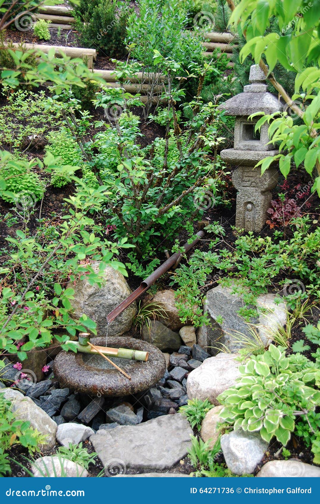 Stone Shinto Monument And Water Basin Stock Photo Image Of