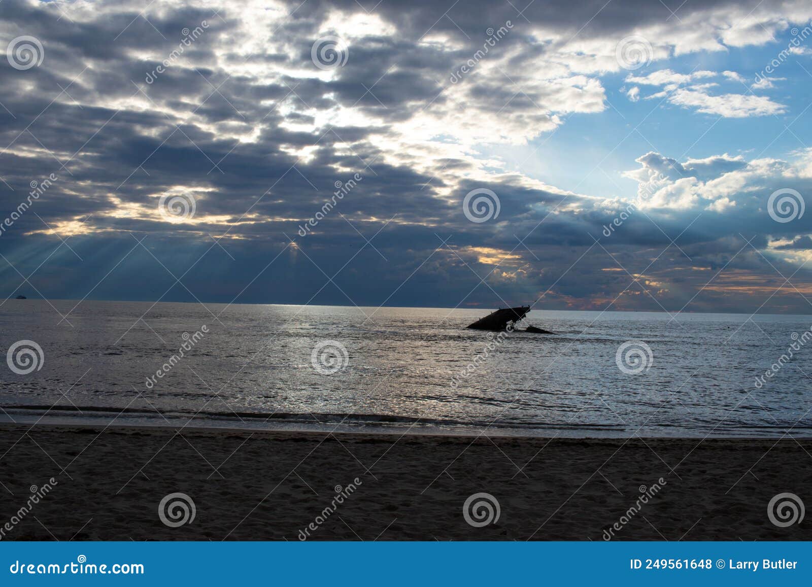 Stone Ship at Cape May S Sunset Beach Stock Photo Image of morning