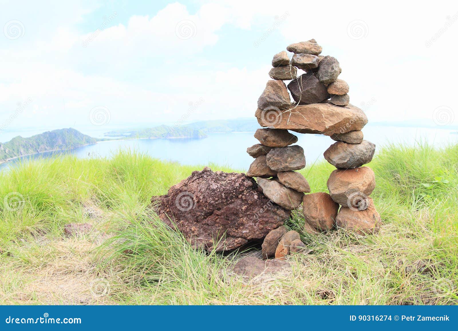 stone stack on padar island