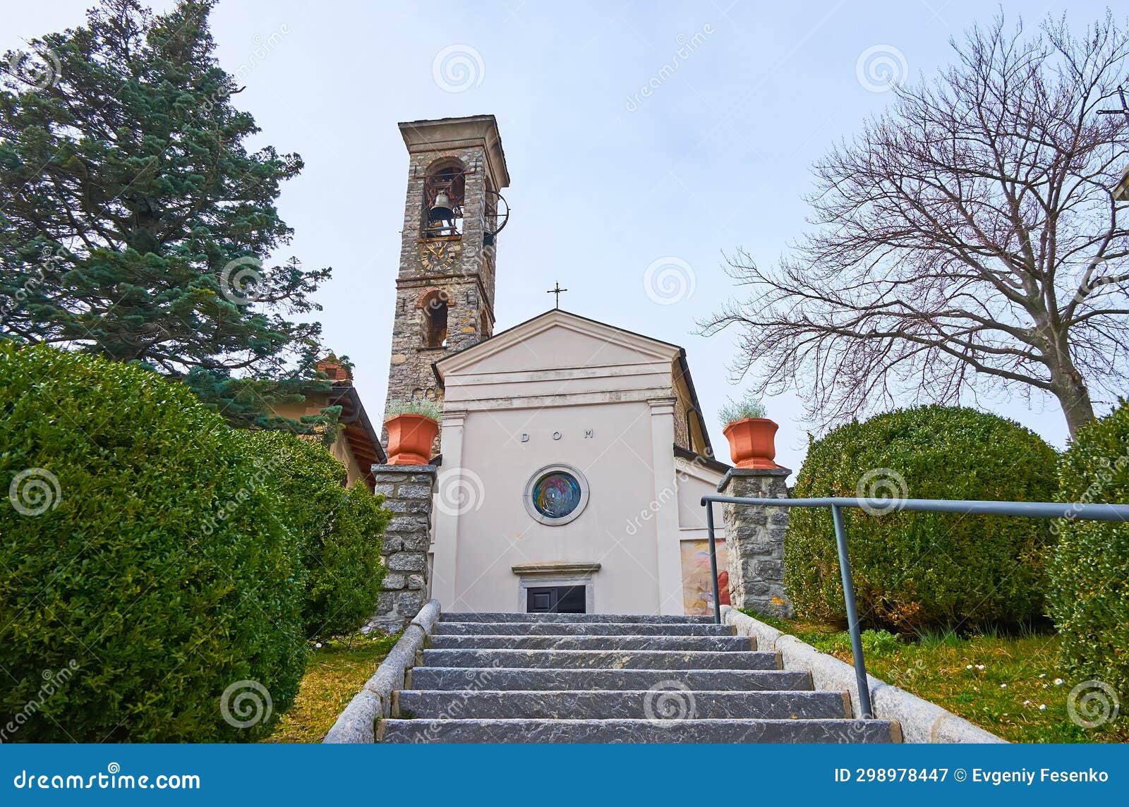 santi simone e fedele church on the hill, bre, ticino, switzerland