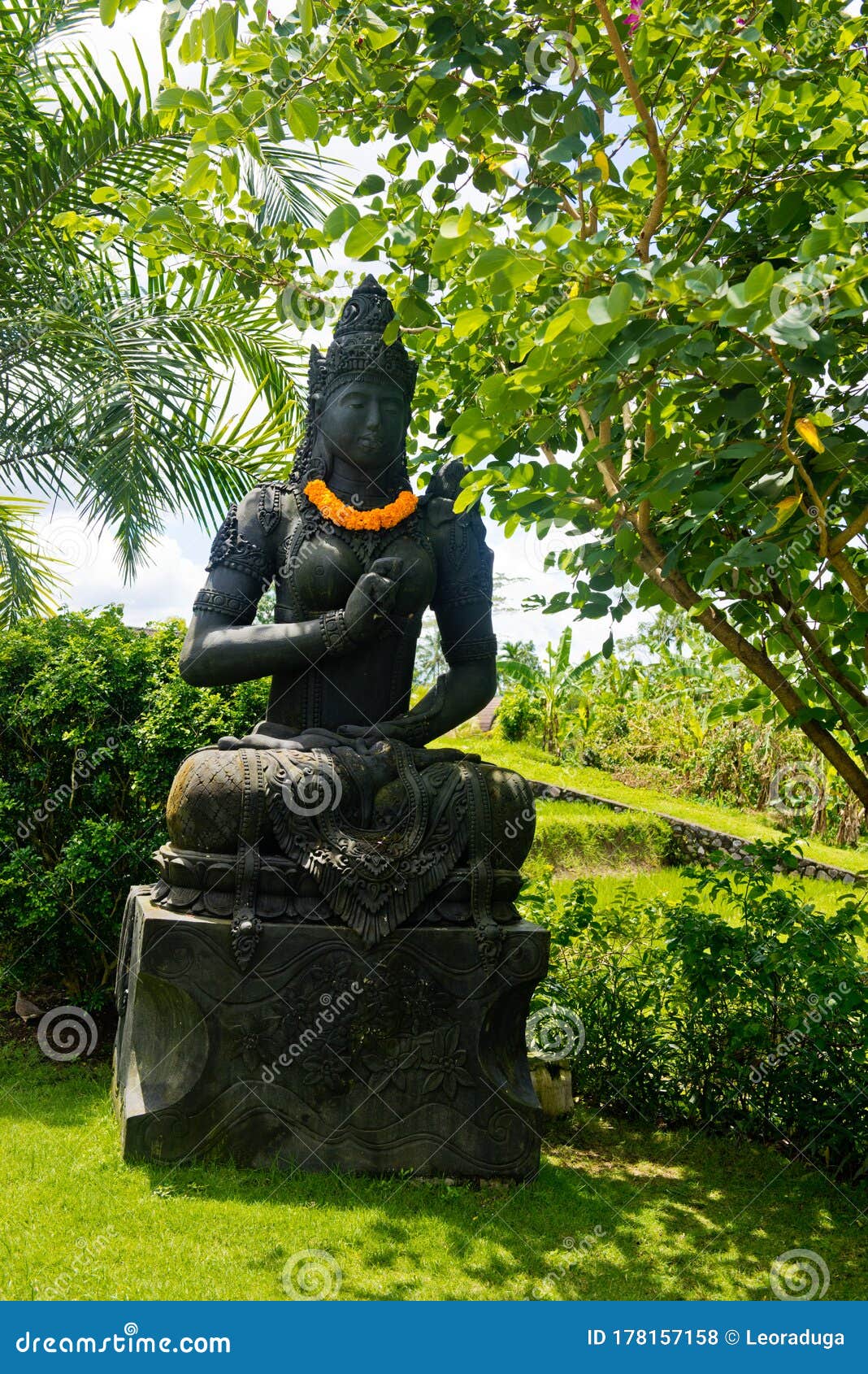 Stone Statue in the Garden. Stock Photo Image of relaxation