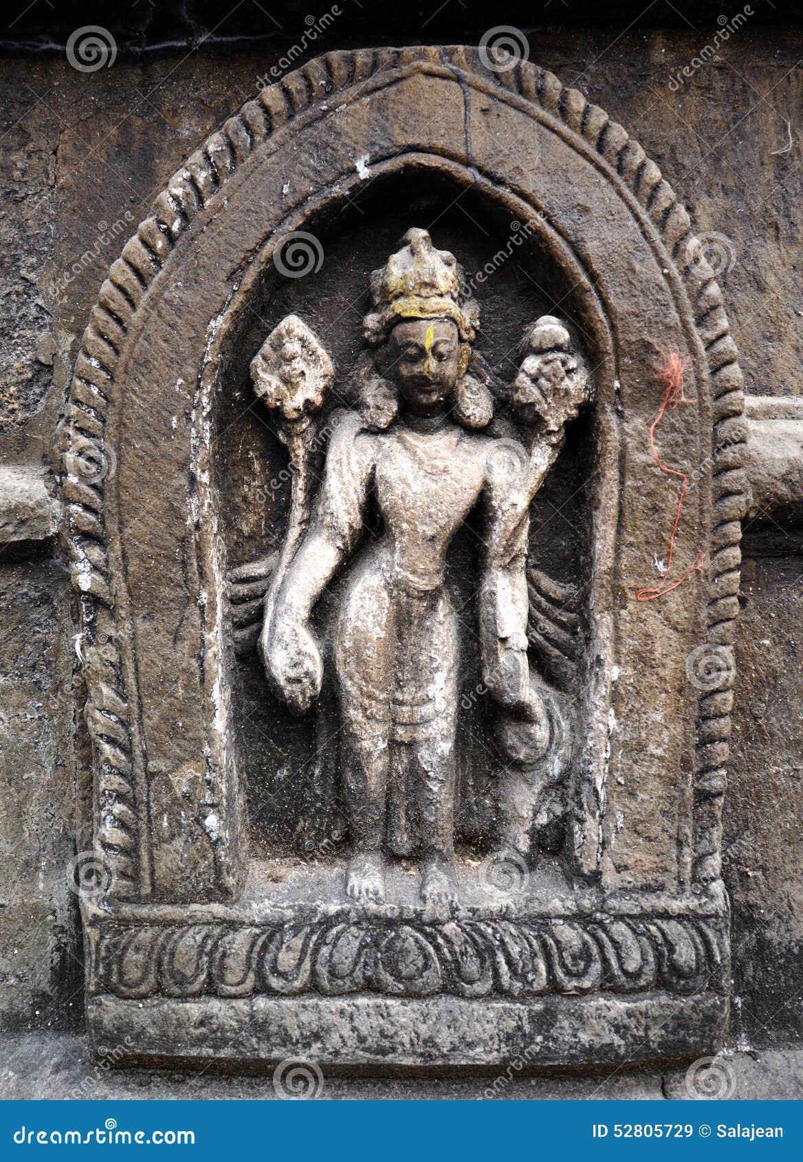 Stone Statue of a Hindu God on a Public Temple Stock Image Image of