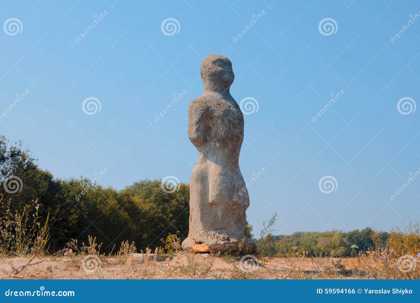 Stone Statue of a Woman on the Hill Stock Photo Image of material, front 59594166