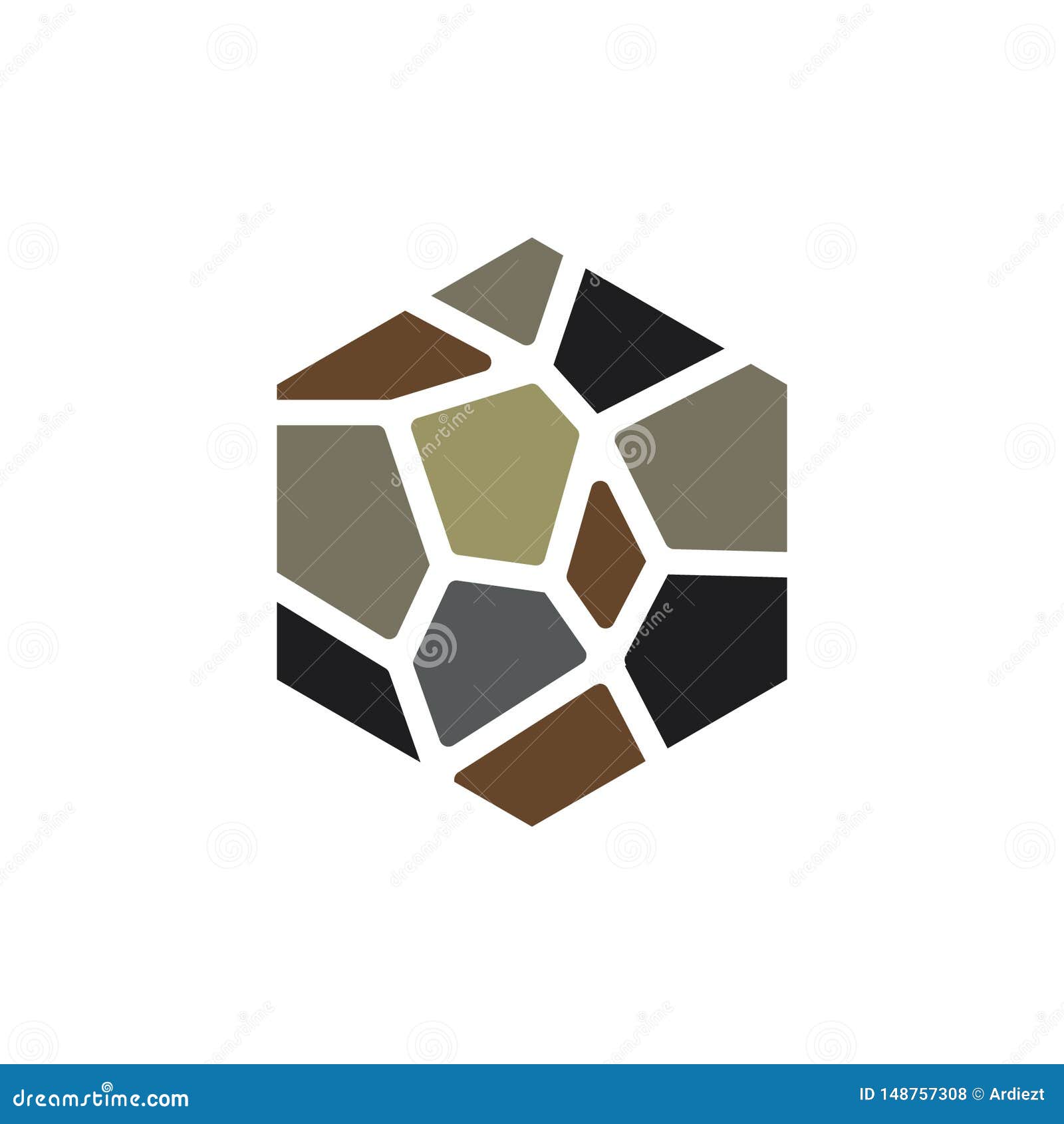 Stone Wall Logo Design Illustration Stock Vector Illustration of