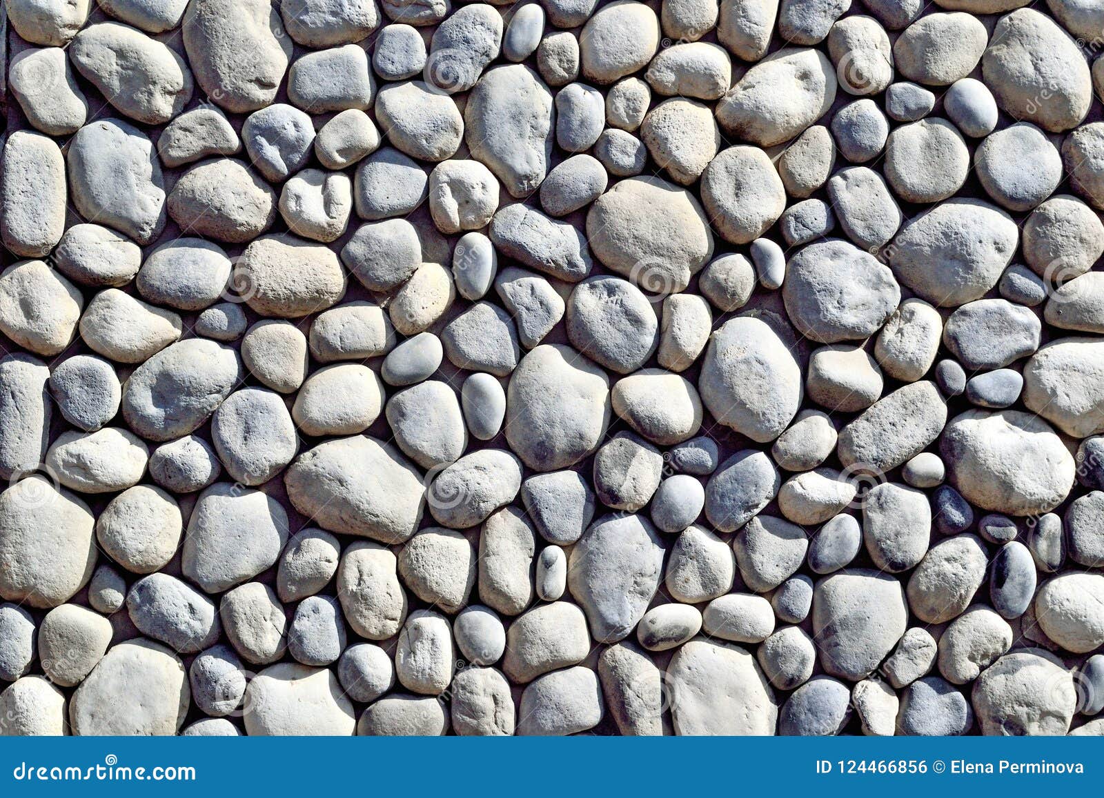 Stone Wall Made of Round Stones Stock Photo - Image of decoration, round:  124466856